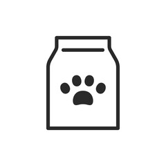 Pet food, linear style icon. Editable stroke width