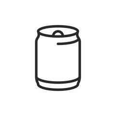Beverage in can, linear style icon. Soda. Editable stroke width