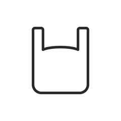 Plastic shopping bag, linear style icon. Editable stroke width