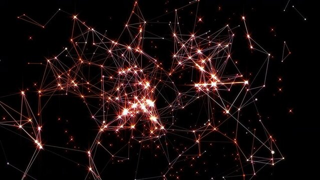 3d colored abstract plexus connected with lines. business, communication, and technology background with lines and dots. Loopable sequence version 02