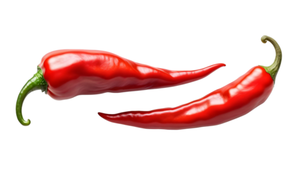 red chili or chilli cayenne pepper isolated on transparent background