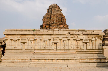 beautiful and magnificent Lord Shri Krishna Temple, Medieval sandstone architecture at Hampi, Karnataka, India, Asia.