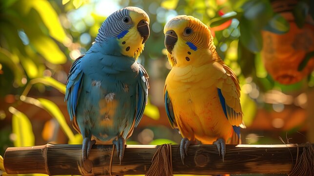 A pair of parakeets