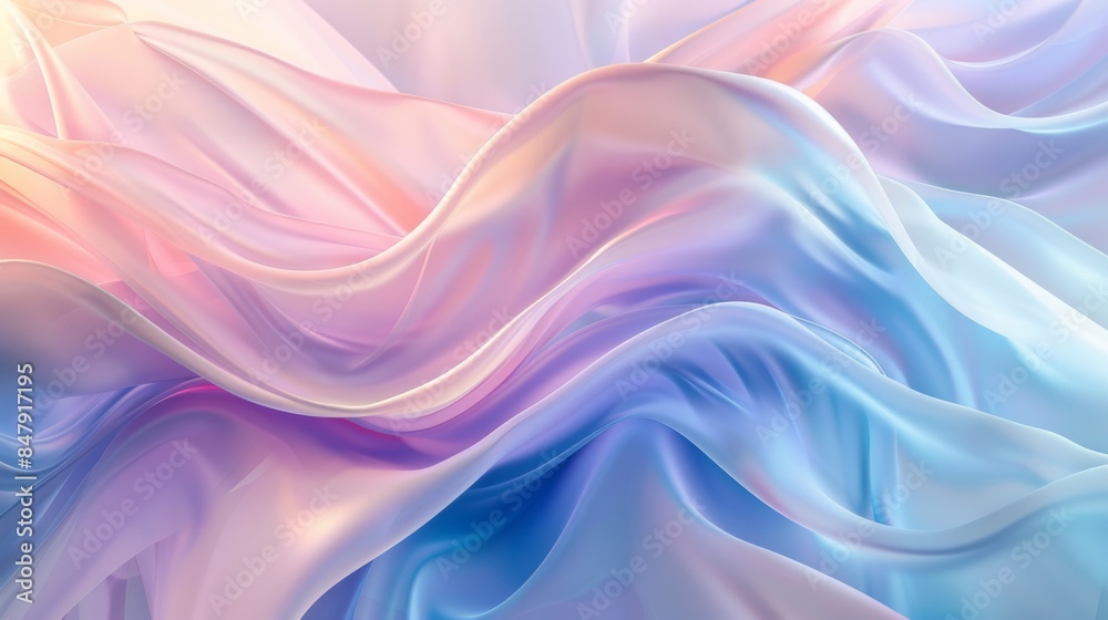 Aufkleber a serene abstract background with smooth, flowing curves in calming pastel shades.