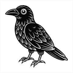 Obraz premium educational coloring pages for kids,crow coloring page animal drawings crow coloring pages ,vector . AI GENERATED