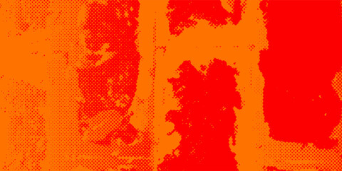 Dots halftone orange color pattern gradient texture with technology digital background. Dots pop art comics with summer background.