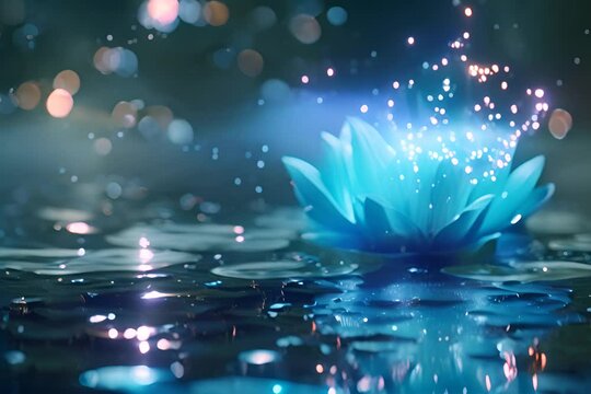 The lotus flower glows beautifully