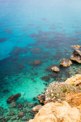 Mediterranean coastal landscape at the ocean