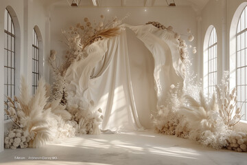 Maternity backdrop, wedding backdrop, photography background with delicate flowers