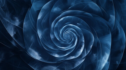 Abstract blue color fractal circle background. Vintage drawing. 