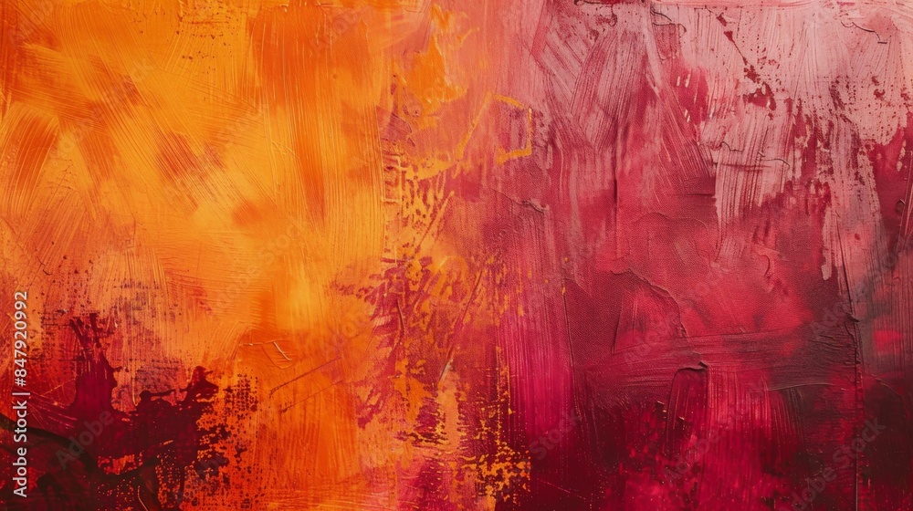 Aufkleber a textured abstract background featuring bold brush strokes in red and orange.