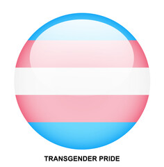TRANSGENDER PRIDE flag button on white background