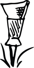 Illustration of a hand-drawn push pin icon