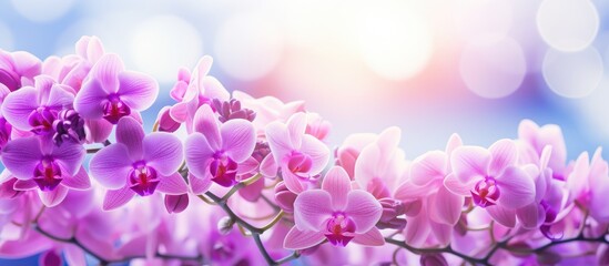 orchid plant with a defocused effect Use for background or background in business concept. Creative...