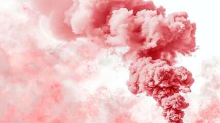 Fototapeta premium Pink Smoke Rising on Pink Background