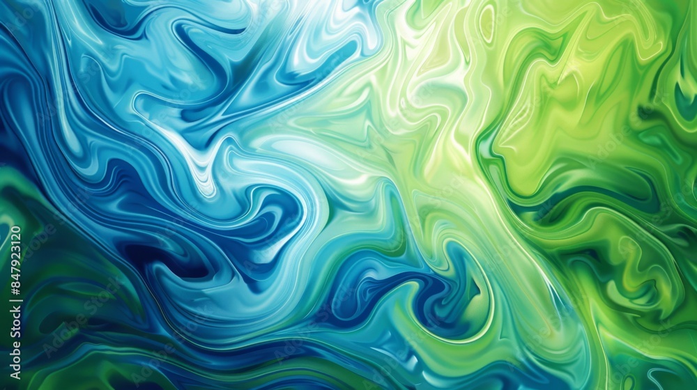 Aufkleber a vibrant abstract background with swirling patterns of blue and green hues.