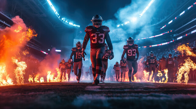 American Football Players Battle it Out in the Super Bowl