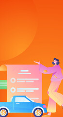 Buy insurance for car flat character vector concept operation illustration
