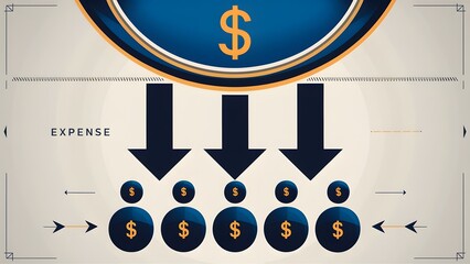 Obraz premium The word 'EXPENSE' is written below the graphic, providing a label for the depicted concept.