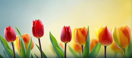 Fototapeta premium tulip. Creative banner. Copyspace image