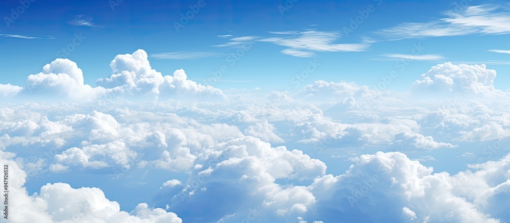 Aufkleber White clouds in the sky. Creative banner. Copyspace image