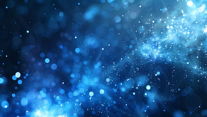 Fototapeta premium High-quality photo of blue particles with a sparkling bokeh effect, ideal for technology-themed designs.