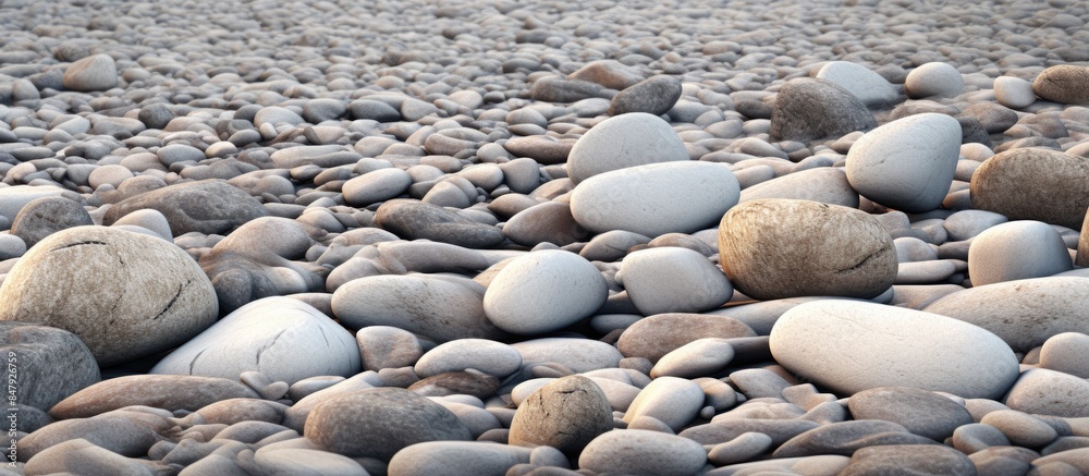 Poster pebbly path background. Creative banner. Copyspace image
