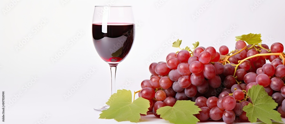 Aufkleber red grape juice in glass isolated on white background. creative banner. copyspace image