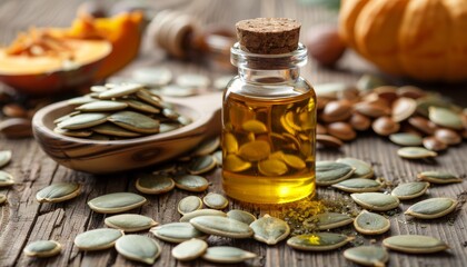  Natural pumpkin seeds and  oils