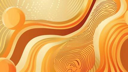 Orange and Bronze retro groovy background presentation design 