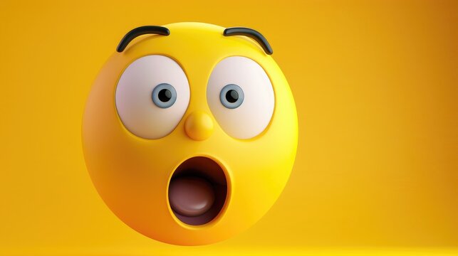 cartoon rendering of a character s shocked facial expression with a surprised emoticon