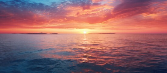 sunset on sea digital photo picture as a background. Creative banner. Copyspace image