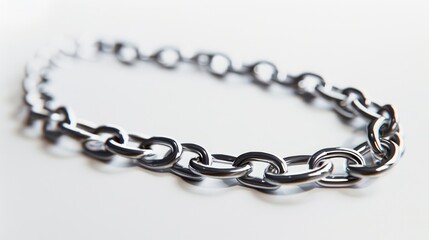 Obraz premium Metal chain detail on a white background