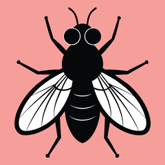 Solid color Fly animal vector design