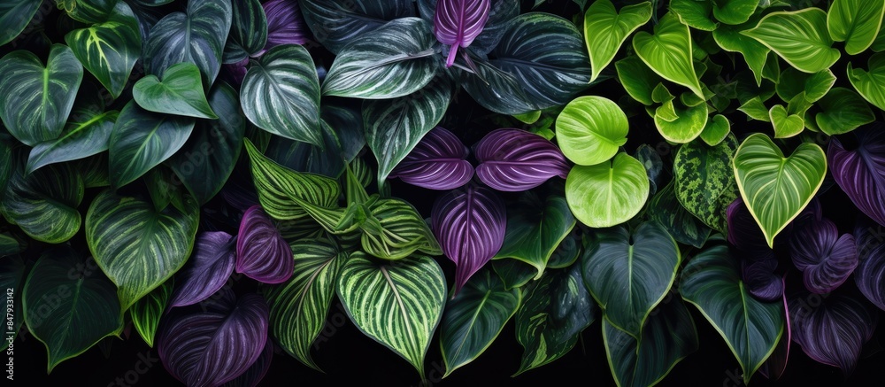 Poster texture of plants for design can be used as a background wallpaper. creative banner. copyspace image