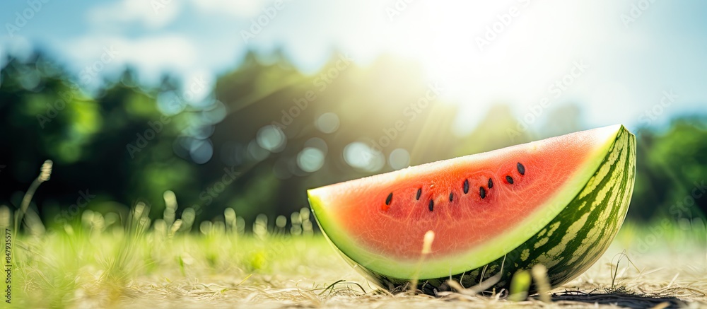 Poster fresh melon in summer days. creative banner. copyspace image