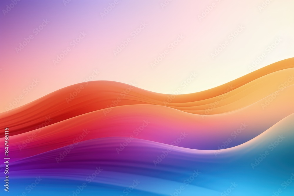 Fototapete blurred colored abstract gradient background, waves shape glowing in ultraviolet spectrum. backgroun