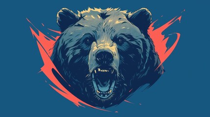 Illustration of a bear symbol in 2d format