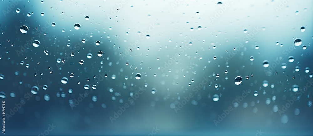 Aufkleber Texture of drops on glass cover with selective focus background. Creative banner. Copyspace image