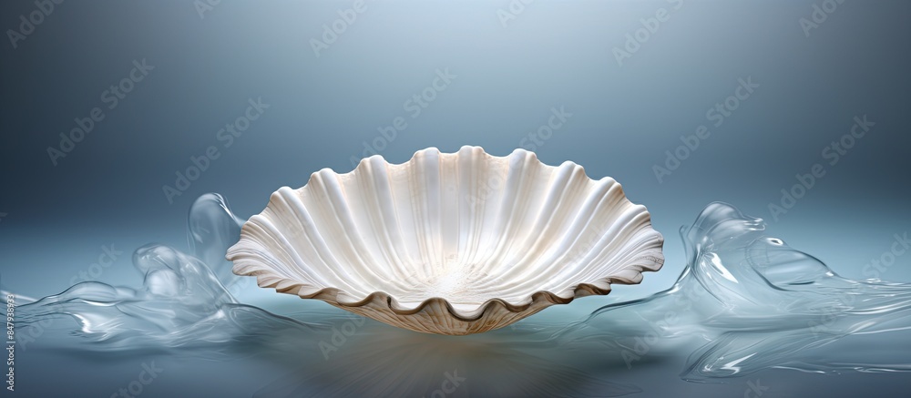 Poster water shell art background. creative banner. copyspace image