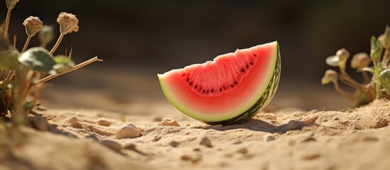 Desert rose wild watermelon. Creative banner. Copyspace image