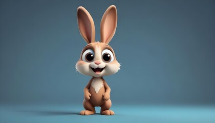 Fototapeta premium easter bunny rabbit isolated on blue backround, banner poster header design