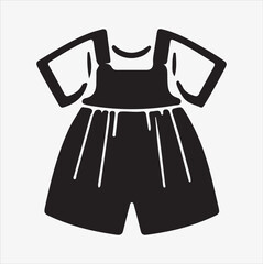 minimalist and simple baby dress vector silhouette, white background