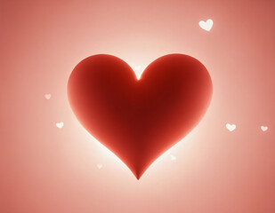 Large red heart with small hearts in pink background.Valentine's Day, holiday, wedding, engagement.
