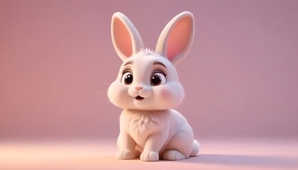 Obraz premium easter bunny rabbit isolated on pink backround, banner poster header design