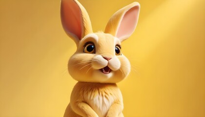 Fototapeta premium easter bunny rabbit isolated on gold backround, banner poster header design