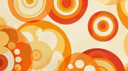 Orange and Cream retro groovy background presentation design