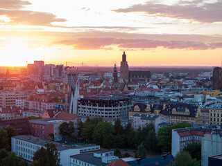 Panorama miasta Wroclawia © sopthedrone