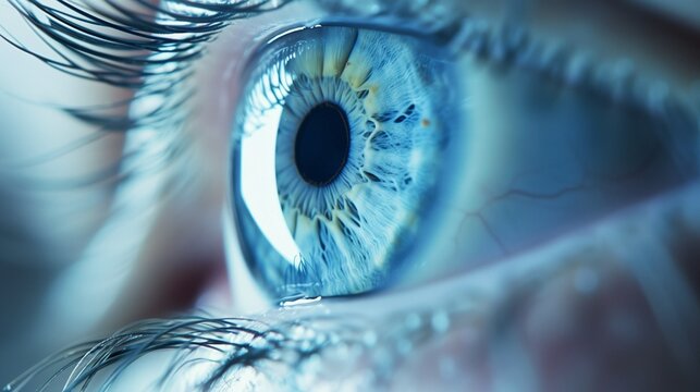 Eye, pupil close-up. Macro photography. Beautiful look. Good vision concept