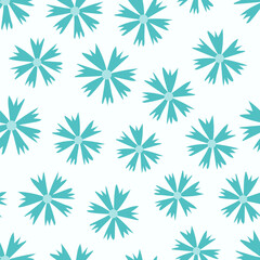 Children's floral seamless pattern. Hand drawn abstract blue flowers background.